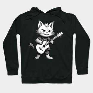 Cat playing guitar Hoodie